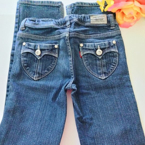 Levi's Girls Straight Leg Size 10 Bling - Picture 2 of 8